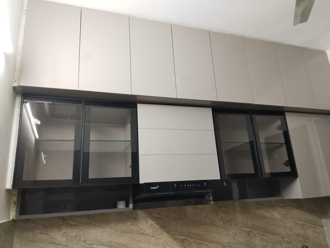 Green modular kitchen cabinetry